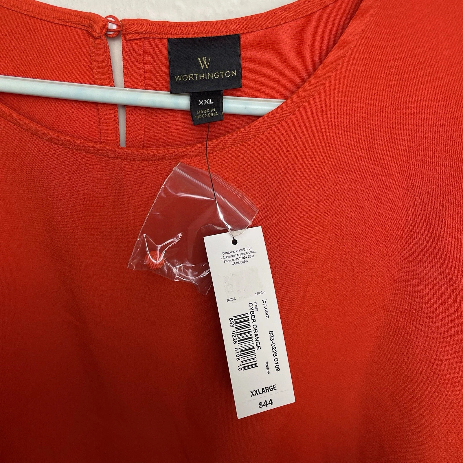 VETEMENTS Worthington Vestito Donna XXL Arancione Manica Corta Asimmetrico Abito Alto Basso