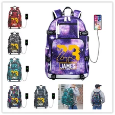 Basketball Star James 23 Laptop Backpack Student Schoolbag Cartoon Travel Bag