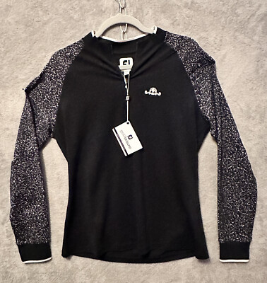 Foot Joy Golf Leisure Womens M  Black  Pullover Outerwear 1/4 Zip Stretch