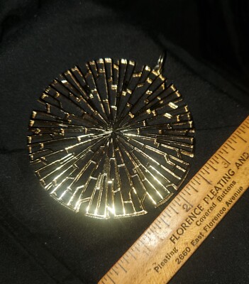 XL Disco Goldtone Medallion Pendant Halloween Costume Cosplay - Big 3'' Macho