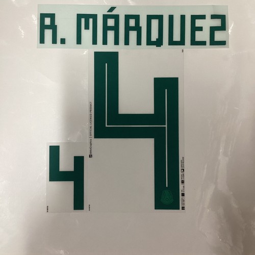 Mexico Away R.Marquez 4 2018 Authentic Soccer Name set - Picture 2 of 9