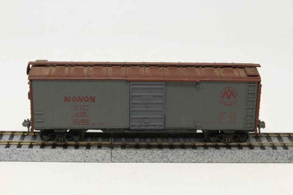 HO Vintage Metal Roundhouse B-113 40' Caja Coche Monon CIL 499 Gris Foto 2 de 4
