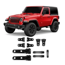 Black Door Hinge & Tailgate Handle & Hood Hinge Cover Trim For Jeep Wrangler JL