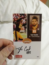 Tyler Conklin Central Michigan  2018 Signed Senior Bowl Rookie Card NFL