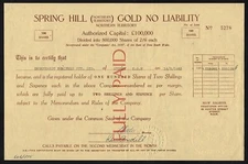 1953 NSW Australia: Spring Hill (Northern Territory) Gold No Liability