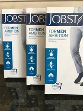 Jobst 3 Packages For Men Ambition Sz 3 Navy Knee Socks 15-20