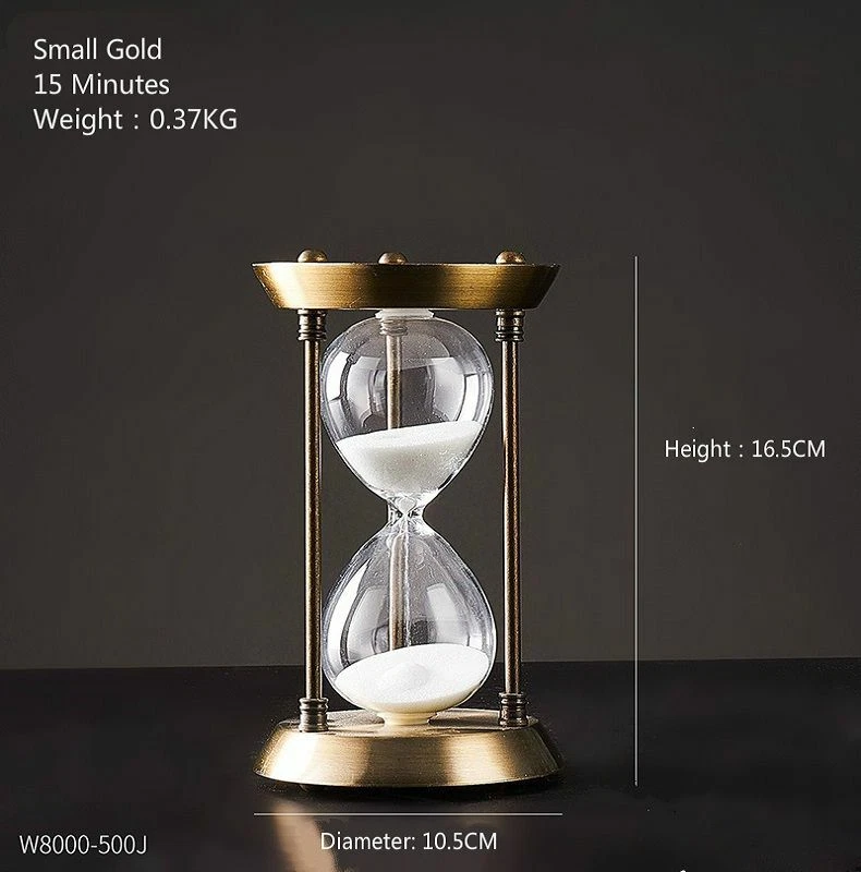Temporizador de reloj de arena fijo giratorio de metal retro 1 pieza arena artesanías decoración de escritorio Foto 3 de 4