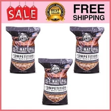 3 Bag Pit Boss All-Natural Hardwood Competition Blend BBQ Grilling Pellets, 40lb
