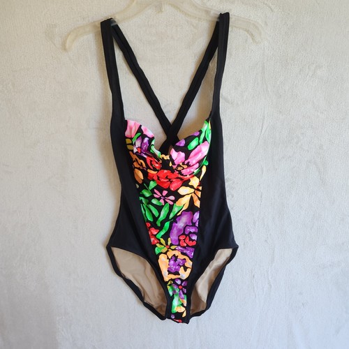 Vintage 90s Body Perfector Retro Womens One-Piece Swimsuit size 12 Made in USA - Picture 2 of 11