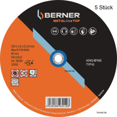 Produktbild von SBS Schruppscheiben 5 Stück ø125 X 6 Mm – Für Winkelschleifer, INOX & Stahl (Made In Germany)