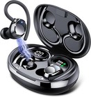Bezprzewodowe słuchawki douszne Bluetooth z zaczepami na uszy, wyświetlacz LED, głęboki bas, IPX