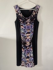 Phase Eight Floral Ruched Bodycon Dress Size 14 Sleeveless Evening Wear Party