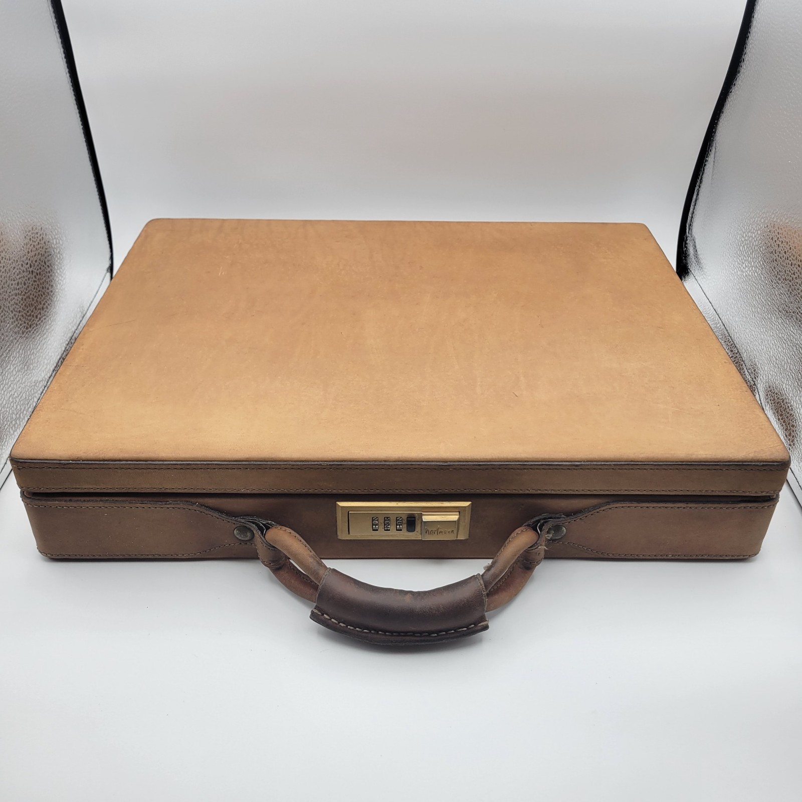 Vintage HARTMANN Briefcase Belting Leather Combo Lock Made in Tennessee U.S.A.