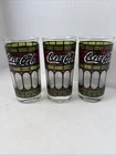 Coca-Cola Tiffany Style  Vintage Stained Glass Drinking Glasses, Set of 3, 1970s