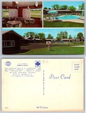 Burkes Motel Neenah Wisconsin Pool Dining Postcard