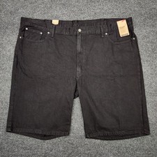Levi's 469 Big Mens Size 50 Loose Fit 100 Cotton 5 Pocket Black Jean Shorts NWT