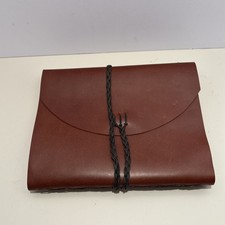 VTG Vinyl Photo Album Scrapbook 4x6 5x7 Rustic. Cord Closure. M-67