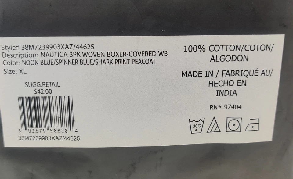 Paquete de 3 boxer tejido de algodón azul talla XL Nautica para hombre Foto 3 de 3