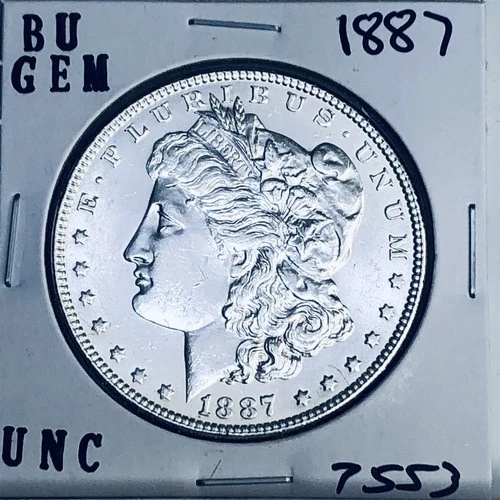1887 BU GEM MORGAN SILVER DOLLAR UNC MS+++ U.S. MINT RARE COIN 7553
