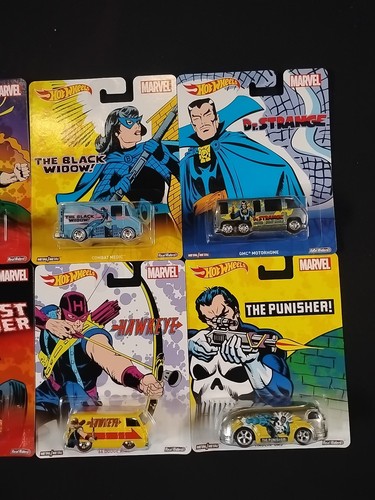 Hot Wheels 2016 Pop Culture "Marvel Comics" Full Complete Set of 6 - Picture 3 of 6