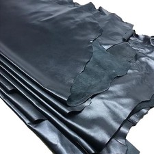Genuine Black Sheepskin Leather Hide - Full Grain, Thin  Soft - All Natural ...