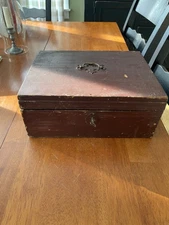 antique wooden document box