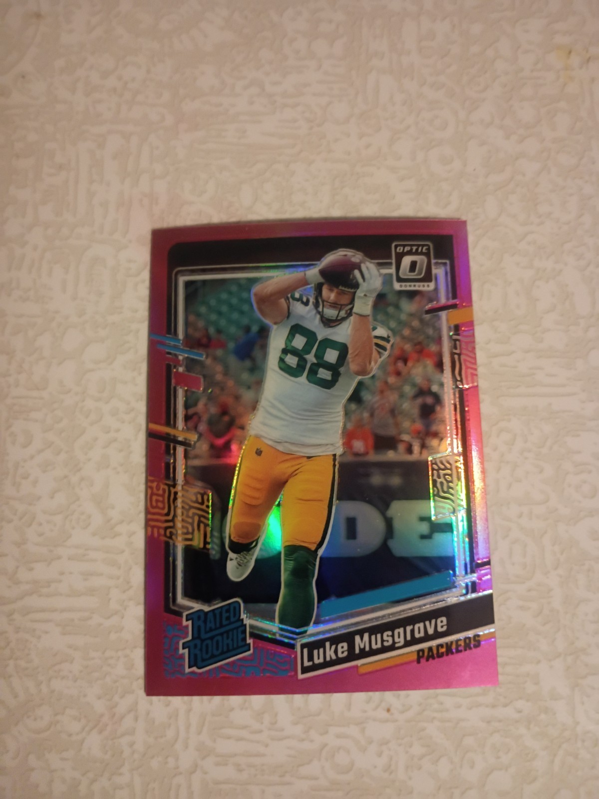 2023 Donruss Optic Luke Musgrave Pink Prizm Rated Rookie #241 Packers