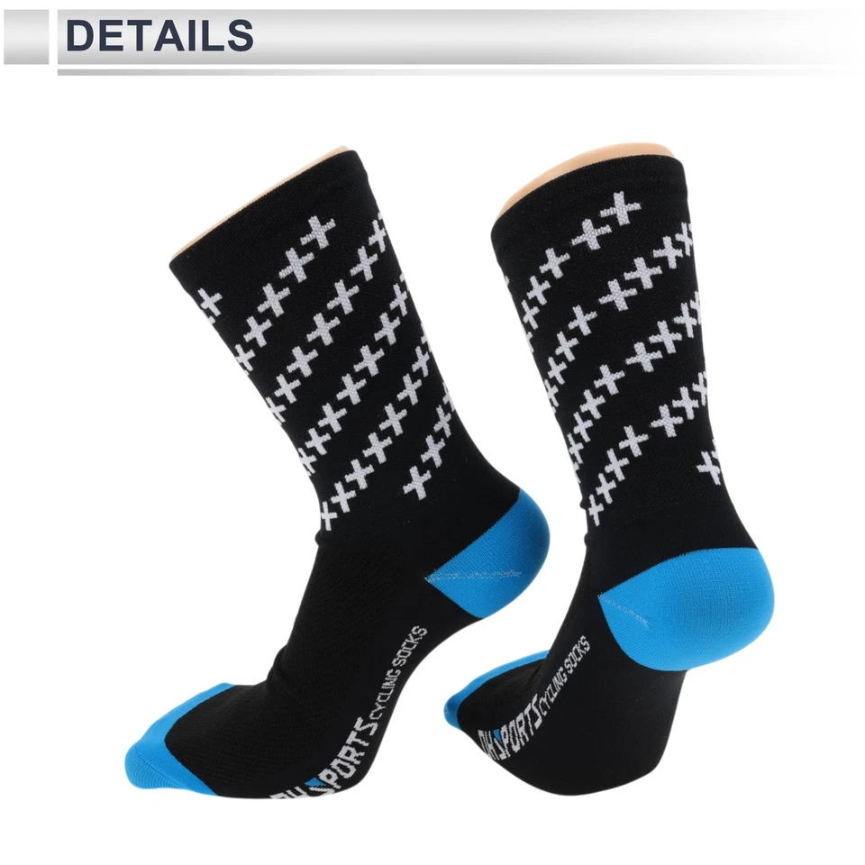 Calcetines ciclismo absorbentes anti-olor, azul/negro, talla L, para bicicleta. - Imagen 4 de 4