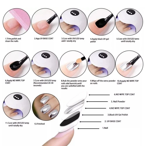 4pcs Rose Gold Champagne Gold Nail Powder Metallic Mirror Chrome Effect Pigment - Picture 2 of 3