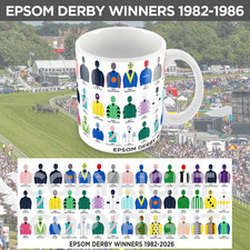 Horse Racing Mug Cup Epsom Derby Winners 1982-2026 Flat Racing Mug Newly Updated
