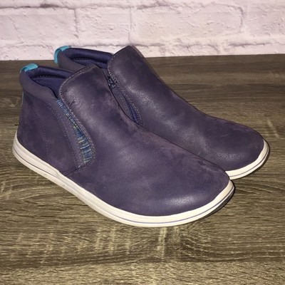 Clarks Cloudsteppers Women's US 10 W Purple Suede Ankle Boots Booties Zipper