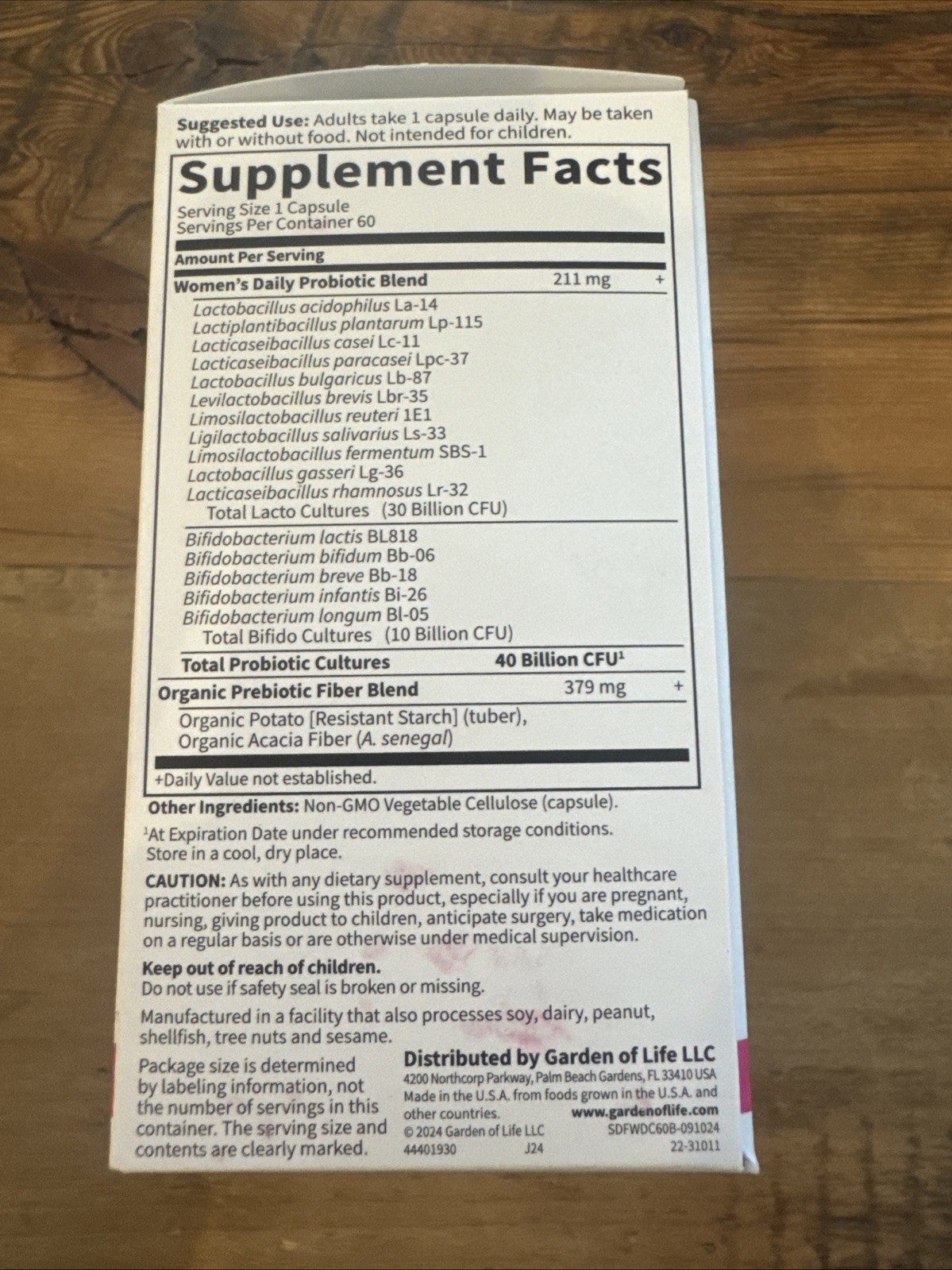 Garden Of Life Dr. Formulated Women's Daily Probiotic 40 Billion CFU 60 Ct 9/26