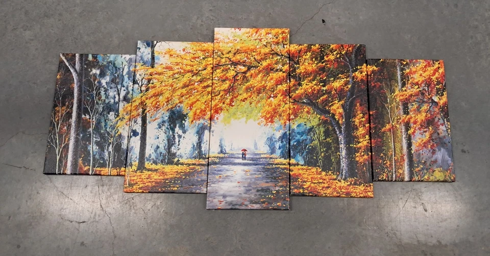 Póster moderno lienzo arte de pared decoración del hogar otoño bosque paisaje enmarcado Foto 2 de 4