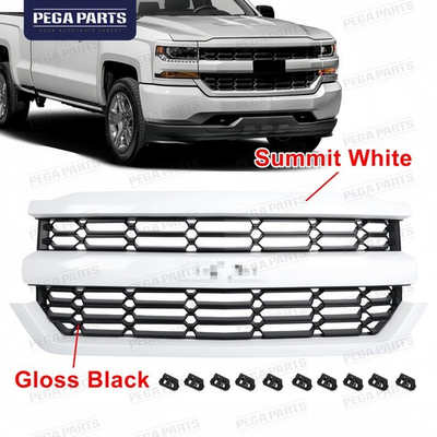 #ad Hot For 2016 2018 Chevy Silverado 1500 Summit White Front Bumper Upper Grille $185.69
