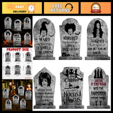 Halloween Tombstone Decorations - 6Pcs Scary Witches Gravestones for Yard Party