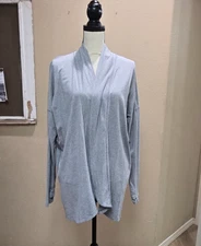 Coolibar sz L Women's Long Sleeve Sun Wrap with Back Slit gray stretch