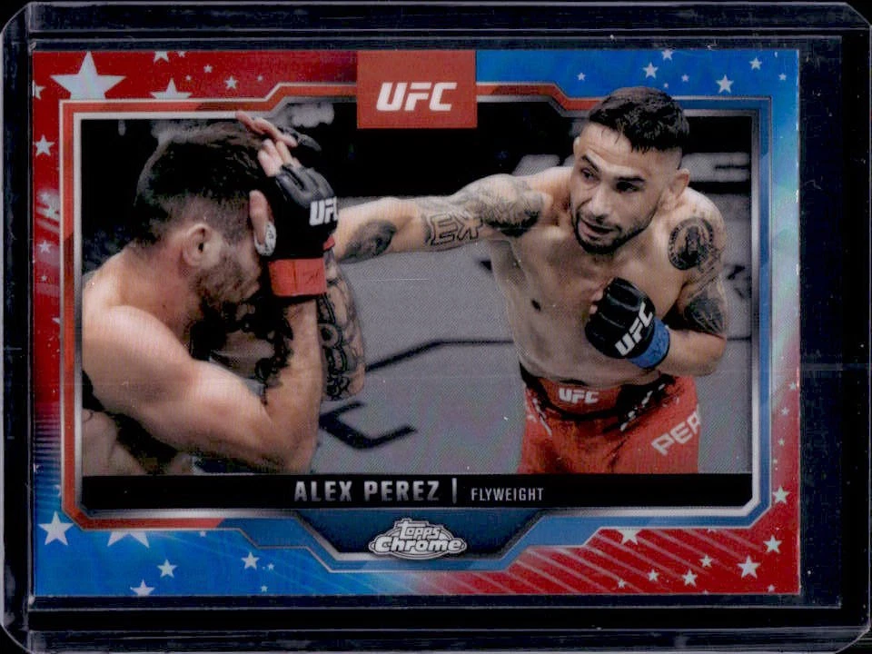 2025 Topps UFC Chrome Alex Perez Red & Blue Refractor #60