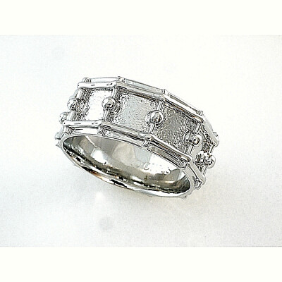 Snare Drum Ring Design ganz umlaufend von ROCKYS Musikerschmuck