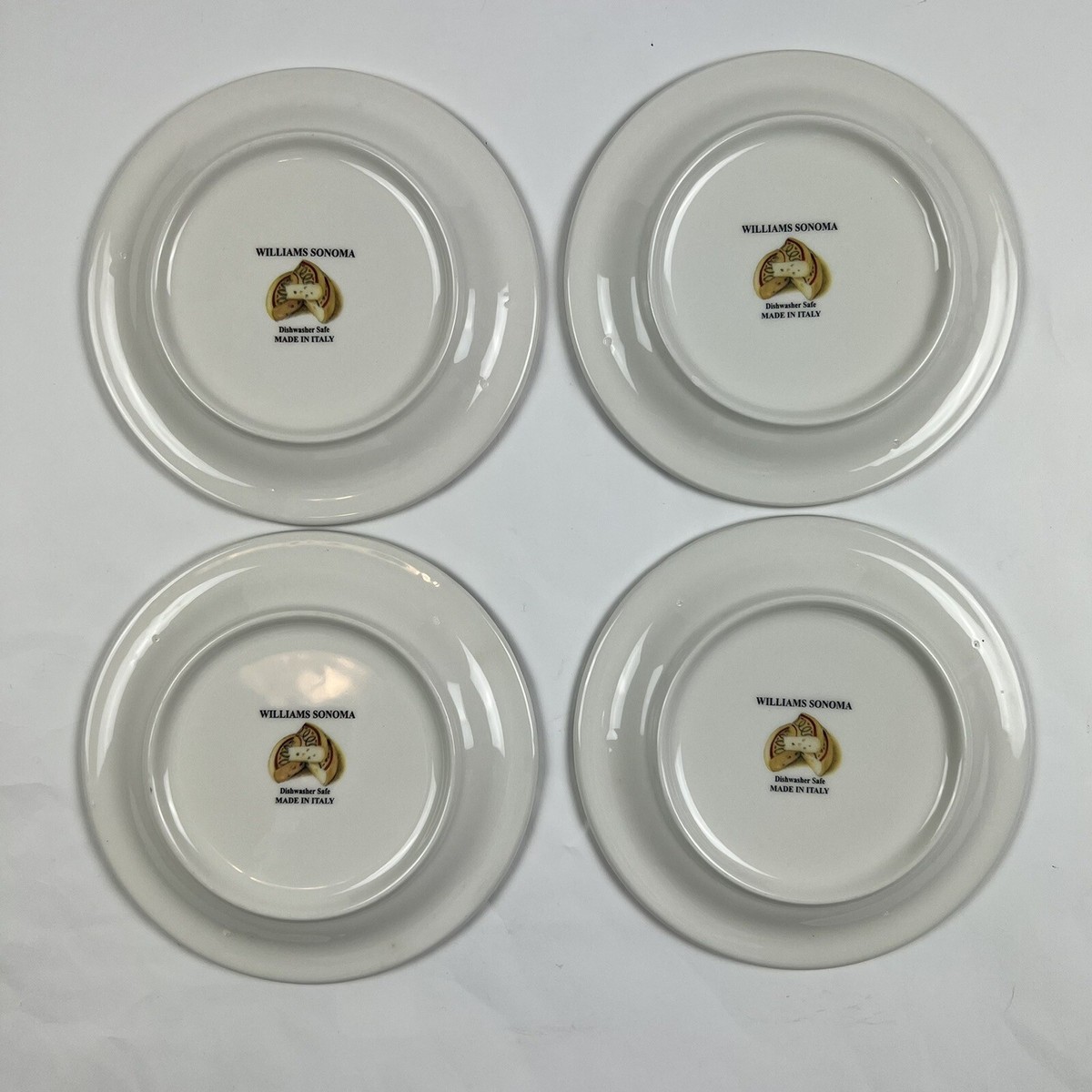 Lot De 4 Assiettes Apéritif Fromage Williams-Sonoma - Porcelaine, Neuves Sous Boîte