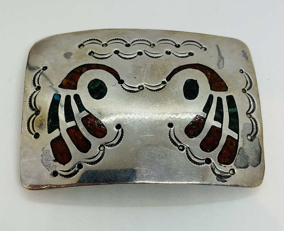 Navajo Native American Sterling Silver Coral & Turquoise  display picture 3