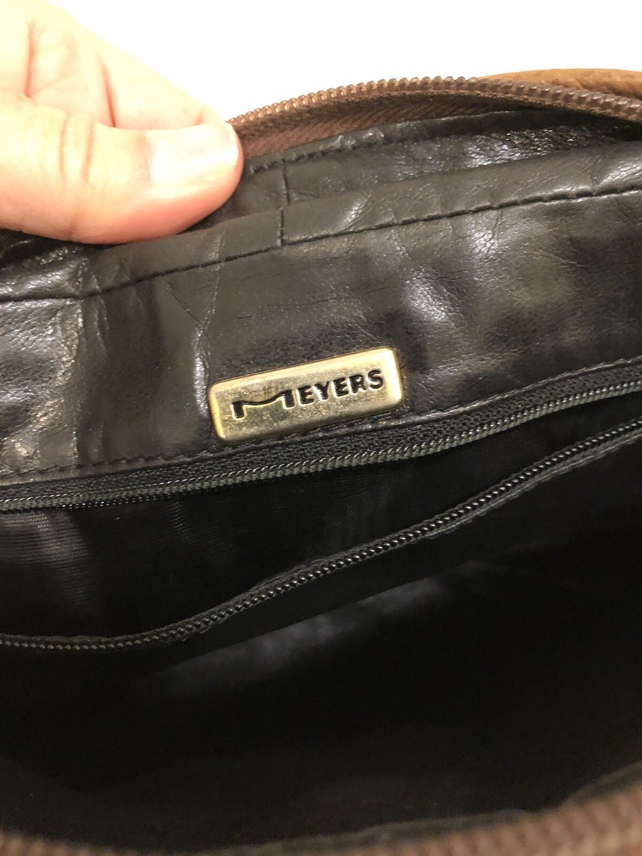 VINTAGE MEYERS MADE IN ITALY BROWN LEATHER SHOULDER BAG SATCHEL