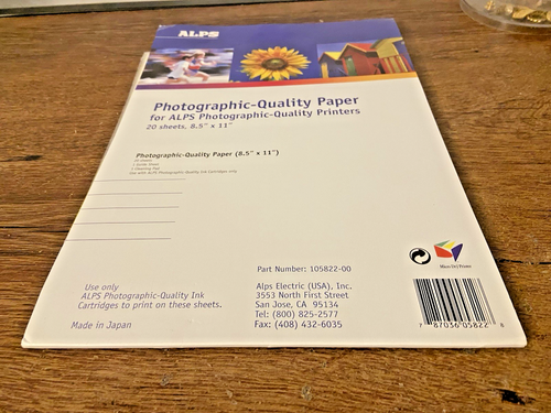 Alps MD Foto Qualitätspapier 8,5" x 11" 20 Blatt - Bild 2 von 3