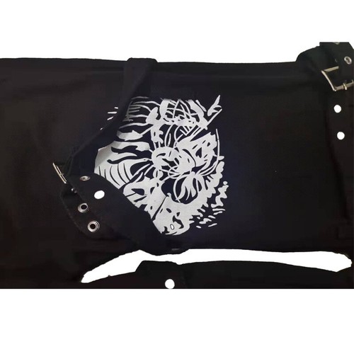 Pantalones de Carga Estampados Negros Hebilla Gótico Oscuro Harajuku Cintura Alta Punk Estilo Calavera - Imagen 6 de 8