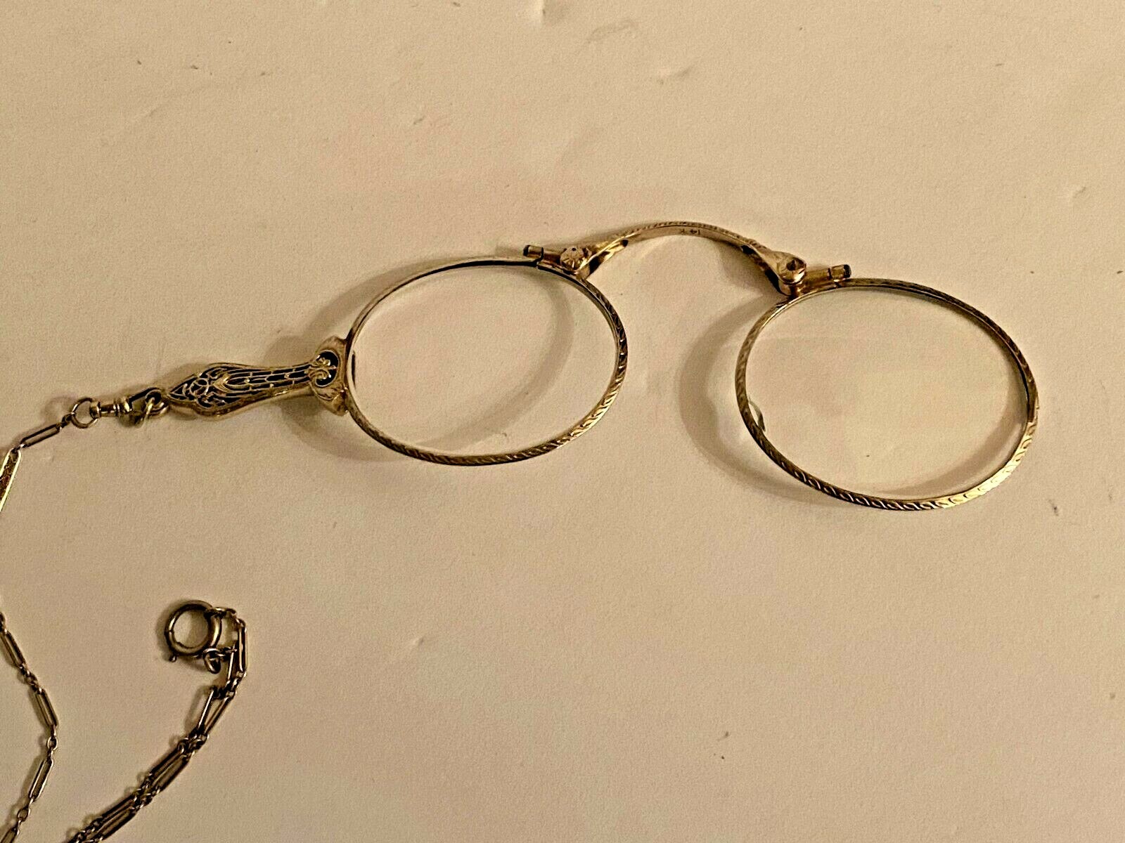 ANTIQUE 14K WHITE GOLD FOLDING OPERA GLASSES Gem