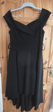 JASAMBAC BLACK V-NECK STRETCHY BODYCON DRESS L 10?