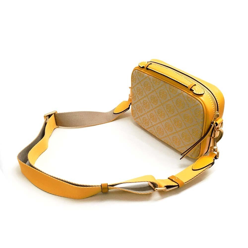 TORY BURCH 79356 703 GOLDFINCH Tモノグラム カメラバッグ 新品 TORY BURCH 79356 703 GOLDFINCH T Monogram Camera Bag Leather