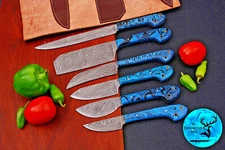 CUSTOM HANDMADE FORGED DAMASCUS STEEL CHEF KNIFE KITCHEN KNIVES CHEF SET 1702