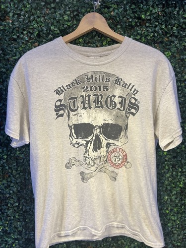 Black Hills Rally 2015 Sturgles Skull AOP Graphic Tee Shirt Mens Size Large - Picture 3 of 5