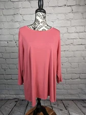 H By Halston Women Long Sleeve Stretch Knit plus Size 2x Popover  Top bb17