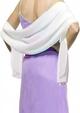 Off White Ivory Soft Sheer Chiffon Scarf Large Shawls Wraps Prom Bridal Party